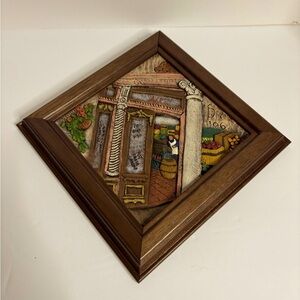 Framed Market Scene New Orleans Wall Art